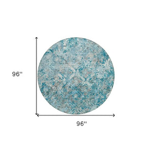 Homeroots 3' Beige Brown Copper Geometric Washable Indoor Outdoor Area Rug For Versatile Home Decor Solutions 8' Round Polyester 586116