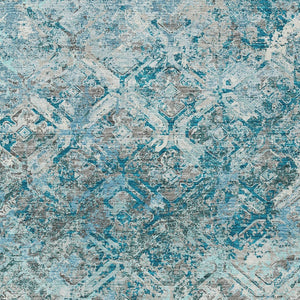 Homeroots 3' Beige Brown Copper Geometric Washable Indoor Outdoor Area Rug For Versatile Home Decor Solutions 9' X 12' Polyester 586118