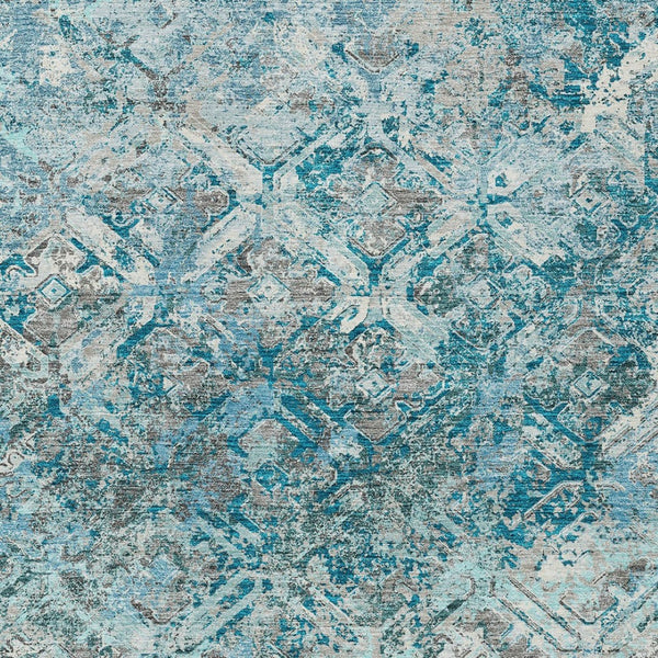 Homeroots 3' Beige Brown Copper Geometric Washable Indoor Outdoor Area Rug For Versatile Home Decor Solutions 9' X 12' Polyester 586118