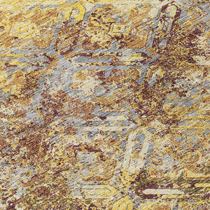 Homeroots 3' Beige Brown Copper Geometric Washable Indoor Outdoor Area Rug For Versatile Home Decor Solutions 8' Round Polyester 586122