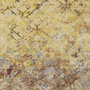 Homeroots 3' Beige Brown Copper Geometric Washable Indoor Outdoor Area Rug For Versatile Home Decor Solutions 8' X 10' Polyester 586123