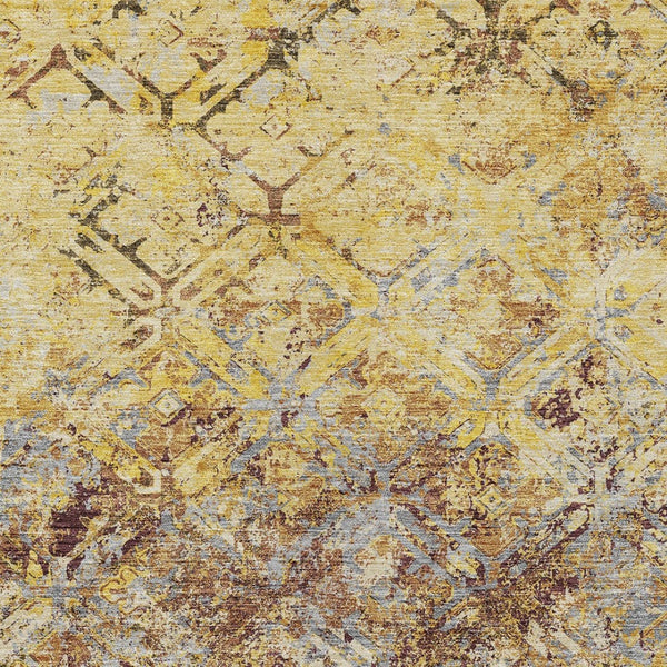 Homeroots 3' Beige Brown Copper Geometric Washable Indoor Outdoor Area Rug For Versatile Home Decor Solutions 8' X 10' Polyester 586123