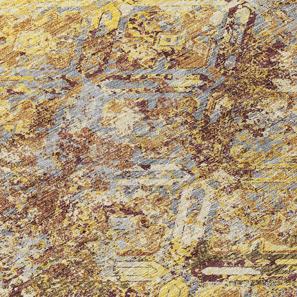 Homeroots 3' Beige Brown Copper Geometric Washable Indoor Outdoor Area Rug For Versatile Home Decor Solutions 8' X 10' Polyester 586123