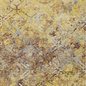 Homeroots 3' Beige Brown Copper Geometric Washable Indoor Outdoor Area Rug For Versatile Home Decor Solutions 10' X 14' Polyester 586125