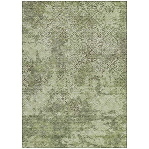 Homeroots 3' Floral Washable Area Rug In Artichoke & Fern Green - Perfect For Indoor & Outdoor Spaces! 3' X 5' Polyester 586126
