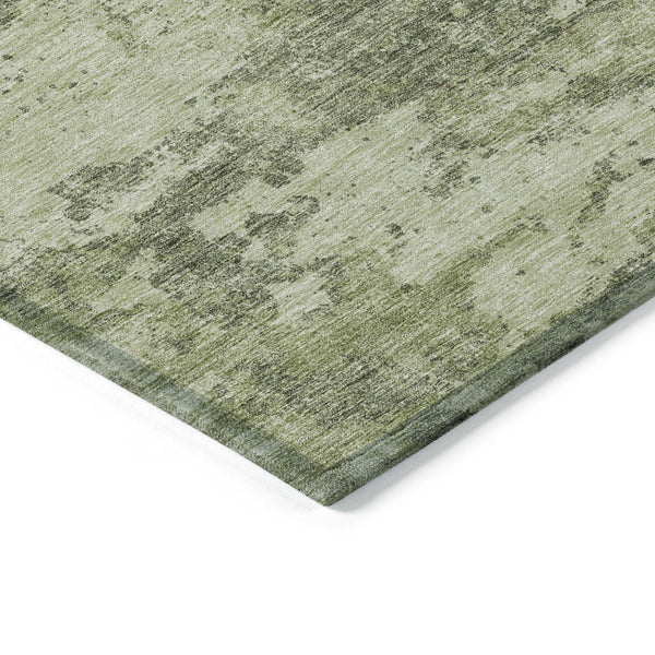 Homeroots 3' Floral Washable Area Rug In Artichoke & Fern Green - Perfect For Indoor & Outdoor Spaces! 5' X 8' Polyester 586127