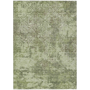 HomeRoots 5' Timeless Floral Area Rug in Artichoke and Fern Green - Washable, Durable, Indoor/Outdoor Charm 10' X 14' 586131