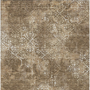 Homeroots 3' Floral Washable Area Rug In Artichoke & Fern Green - Perfect For Indoor & Outdoor Spaces! 3' X 5' Polyester 586132