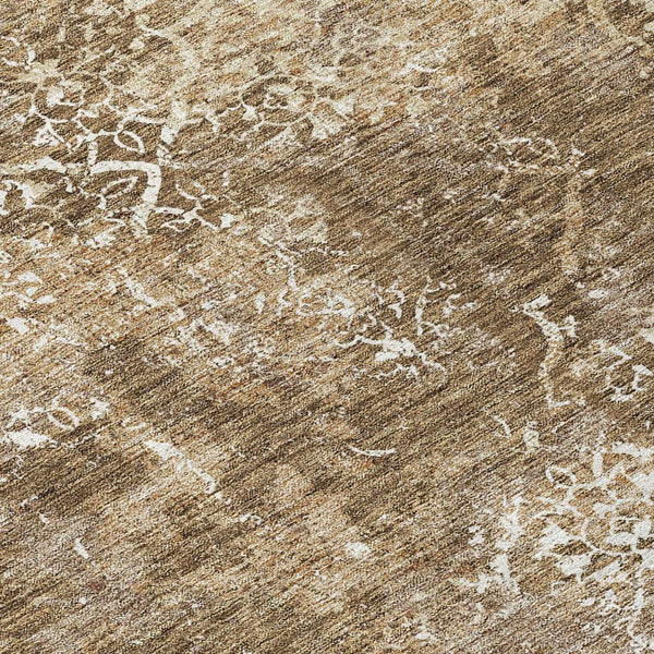 Homeroots 3' Floral Washable Area Rug In Artichoke & Fern Green - Perfect For Indoor & Outdoor Spaces! 8' Round Polyester 586134