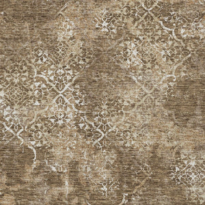 Homeroots 3' Floral Washable Area Rug In Artichoke & Fern Green - Perfect For Indoor & Outdoor Spaces! 8' X 10' Polyester 586135