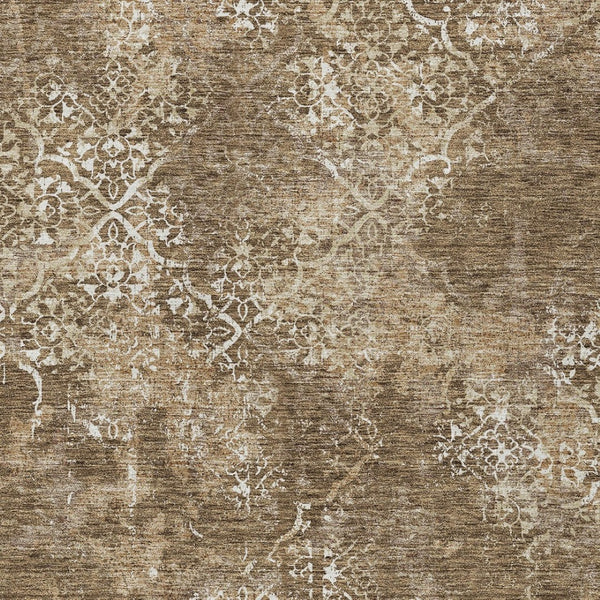 Homeroots 3' Floral Washable Area Rug In Artichoke & Fern Green - Perfect For Indoor & Outdoor Spaces! 9' X 12' Polyester 586136