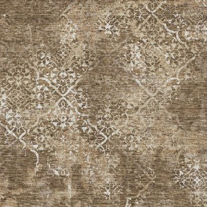 Homeroots 3' Floral Washable Area Rug In Artichoke & Fern Green - Perfect For Indoor & Outdoor Spaces! 10' X 14' Polyester 586137