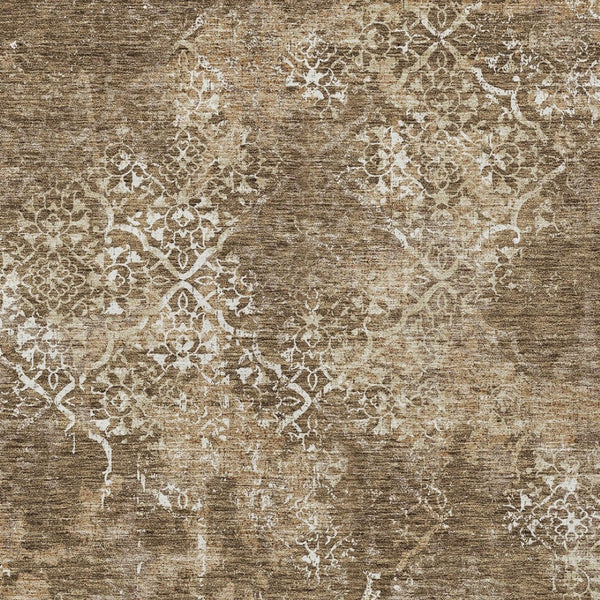 Homeroots 3' Floral Washable Area Rug In Artichoke & Fern Green - Perfect For Indoor & Outdoor Spaces! 10' X 14' Polyester 586137