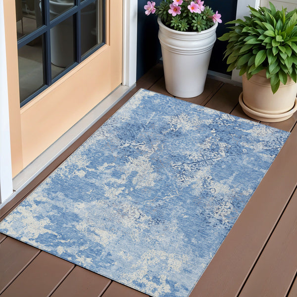 Homeroots 3' Floral Washable Area Rug In Artichoke & Fern Green - Perfect For Indoor & Outdoor Spaces! 3' X 5' Polyester 586138