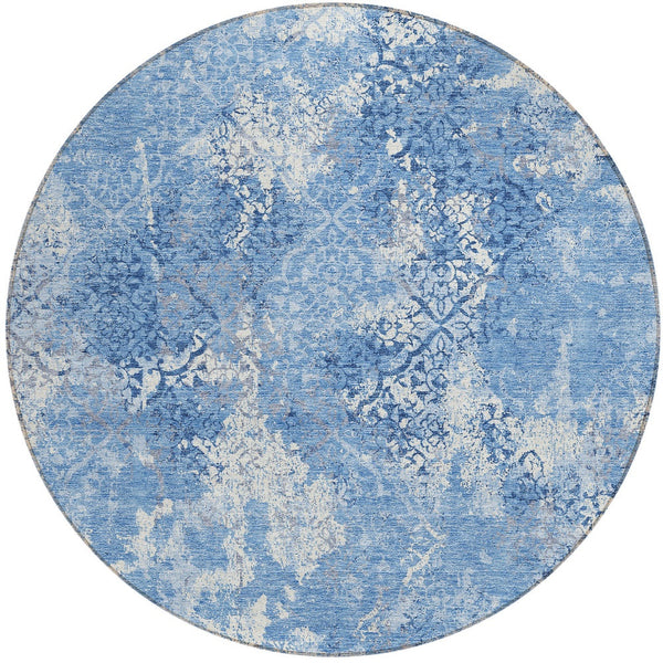 Homeroots 3' Floral Washable Area Rug In Artichoke & Fern Green - Perfect For Indoor & Outdoor Spaces! 8' Round Polyester 586140