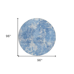 Homeroots 3' Floral Washable Area Rug In Artichoke & Fern Green - Perfect For Indoor & Outdoor Spaces! 8' Round Polyester 586140