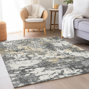 Homeroots 3' Floral Washable Area Rug In Artichoke & Fern Green - Perfect For Indoor & Outdoor Spaces! 3' X 5' Polyester 586144