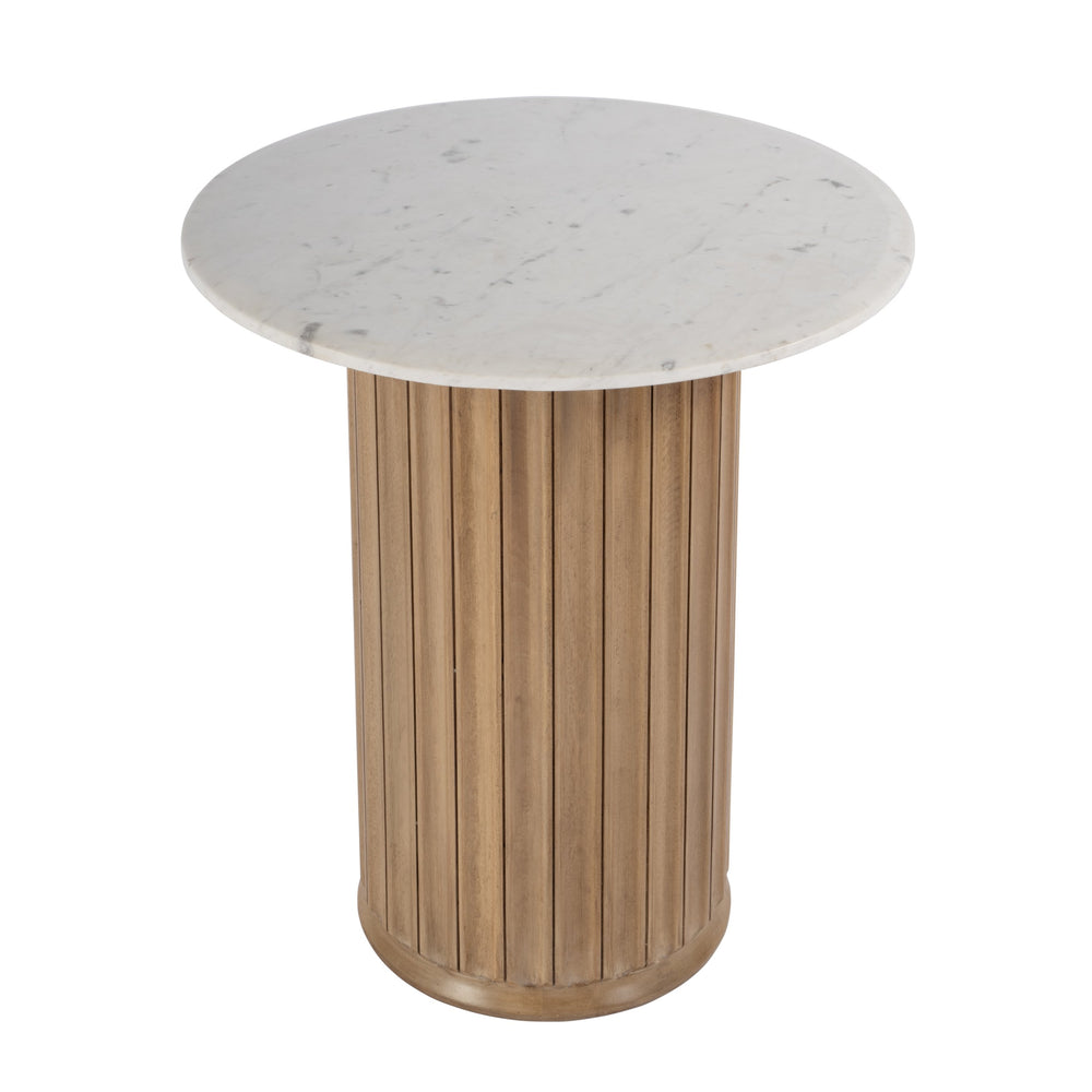 Butler Specialty Geneva Round Marble And Mango Wood Side Table – Elegant Design For Timeless Living Room Style Brown,White Mango,Marble,Mdf 5861455-butler