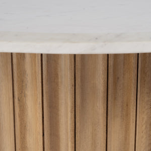 Butler Specialty Geneva Round Marble And Mango Wood Side Table – Elegant Design For Timeless Living Room Style Brown,White Mango,Marble,Mdf 5861455-butler