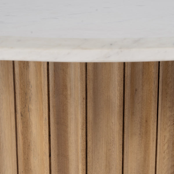 Butler Specialty Geneva Round Marble And Mango Wood Side Table – Elegant Design For Timeless Living Room Style Brown,White Mango,Marble,Mdf 5861455-butler