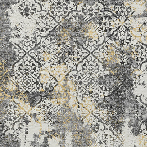 Homeroots 3' Floral Washable Area Rug In Artichoke & Fern Green - Perfect For Indoor & Outdoor Spaces! 5' X 8' Polyester 586145