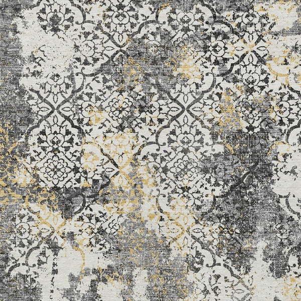 Homeroots 3' Floral Washable Area Rug In Artichoke & Fern Green - Perfect For Indoor & Outdoor Spaces! 5' X 8' Polyester 586145