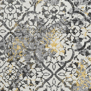 Homeroots 3' Floral Washable Area Rug In Artichoke & Fern Green - Perfect For Indoor & Outdoor Spaces! 8' Round Polyester 586146