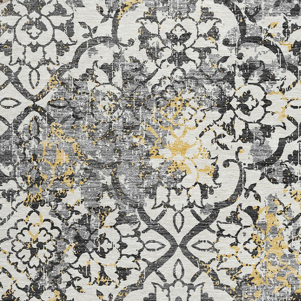 Homeroots 3' Floral Washable Area Rug In Artichoke & Fern Green - Perfect For Indoor & Outdoor Spaces! 8' Round Polyester 586146