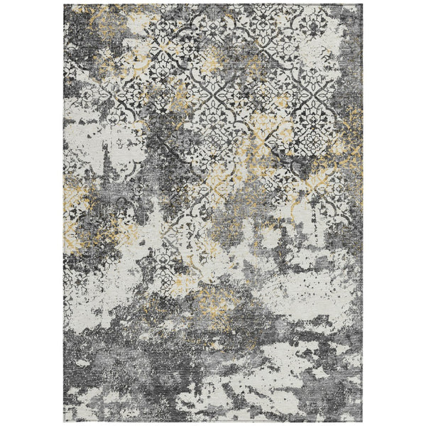 Homeroots 3' Floral Washable Area Rug In Artichoke & Fern Green - Perfect For Indoor & Outdoor Spaces! 8' X 10' Polyester 586147