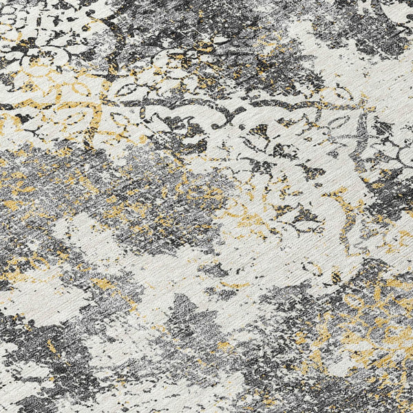 Homeroots 3' Floral Washable Area Rug In Artichoke & Fern Green - Perfect For Indoor & Outdoor Spaces! 8' X 10' Polyester 586147