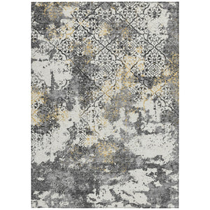 Homeroots 3' Floral Washable Area Rug In Artichoke & Fern Green - Perfect For Indoor & Outdoor Spaces! 10' X 14' Polyester 586149