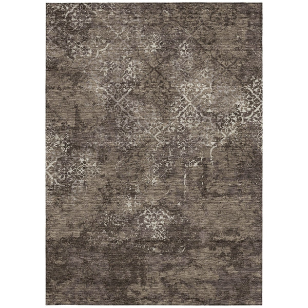 Homeroots 3' Floral Washable Area Rug In Artichoke & Fern Green - Perfect For Indoor & Outdoor Spaces! 3' X 5' Polyester 586150