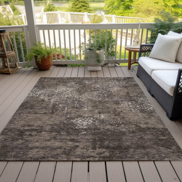 Homeroots 3' Floral Washable Area Rug In Artichoke & Fern Green - Perfect For Indoor & Outdoor Spaces! 3' X 5' Polyester 586150