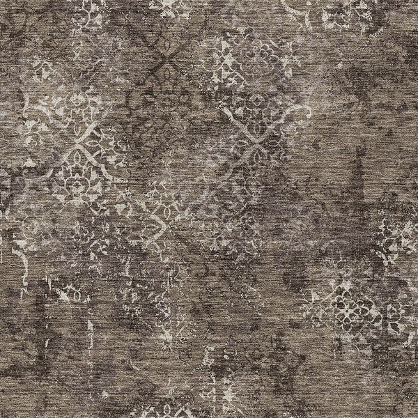 Homeroots 3' Floral Washable Area Rug In Artichoke & Fern Green - Perfect For Indoor & Outdoor Spaces! 3' X 5' Polyester 586150