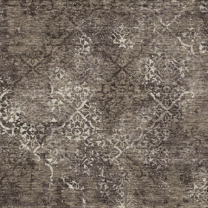 Homeroots 3' Floral Washable Area Rug In Artichoke & Fern Green - Perfect For Indoor & Outdoor Spaces! 5' X 8' Polyester 586151
