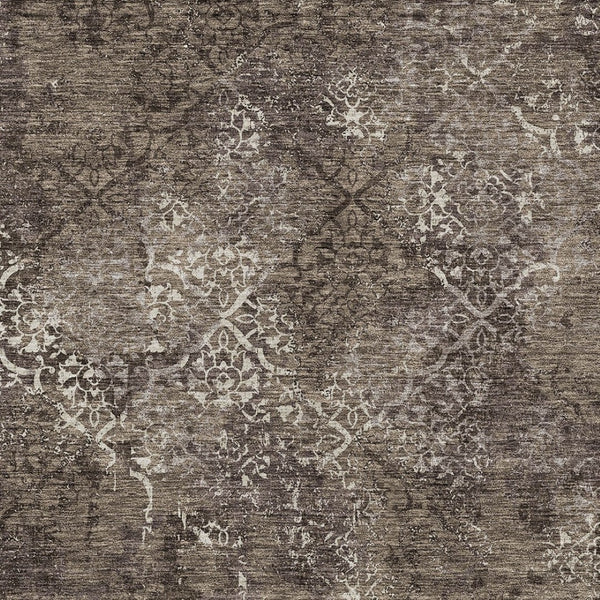 Homeroots 3' Floral Washable Area Rug In Artichoke & Fern Green - Perfect For Indoor & Outdoor Spaces! 5' X 8' Polyester 586151