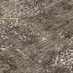 Homeroots 3' Floral Washable Area Rug In Artichoke & Fern Green - Perfect For Indoor & Outdoor Spaces! 8' Round Polyester 586152