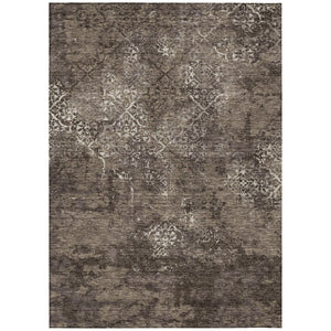 HomeRoots 9' Durable Floral Area Rug - Elegant Brown and Ivory Design for Indoor & Outdoor Spaces, Easy Care 9' X 12' 586154