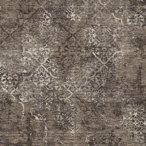 Homeroots 3' Floral Washable Area Rug In Artichoke & Fern Green - Perfect For Indoor & Outdoor Spaces! 10' X 14' Polyester 586155