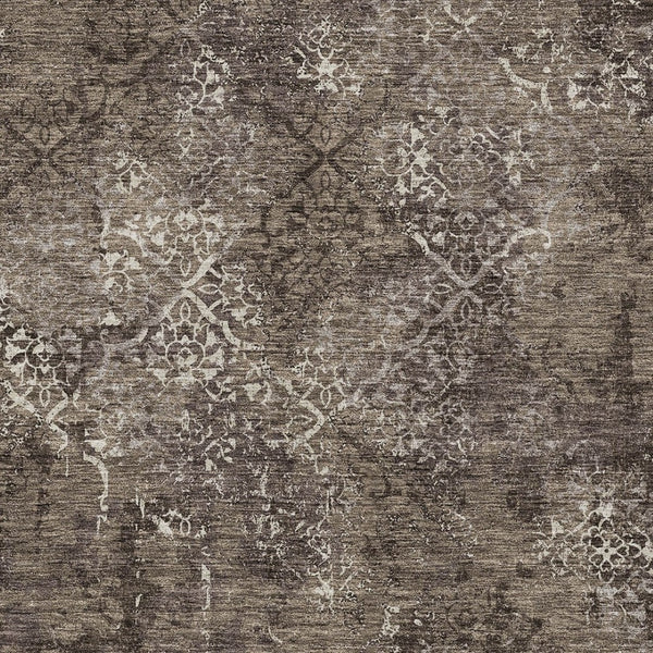 Homeroots 3' Floral Washable Area Rug In Artichoke & Fern Green - Perfect For Indoor & Outdoor Spaces! 10' X 14' Polyester 586155