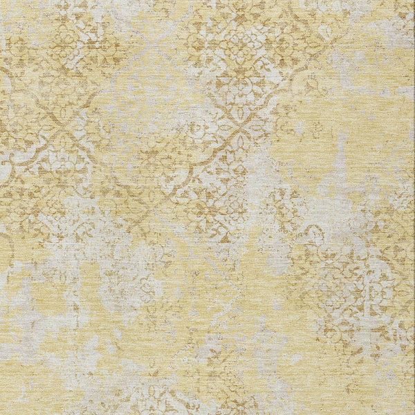 Homeroots 3' Floral Washable Area Rug In Artichoke & Fern Green - Perfect For Indoor & Outdoor Spaces! 3' X 5' Polyester 586156