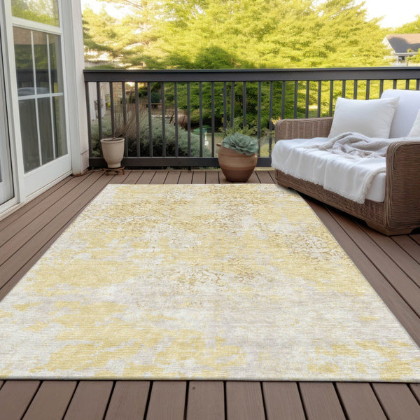 Homeroots 3' Floral Washable Area Rug In Artichoke & Fern Green - Perfect For Indoor & Outdoor Spaces! 5' X 8' Polyester 586157