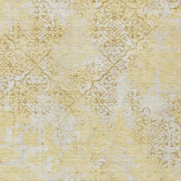 Homeroots 3' Floral Washable Area Rug In Artichoke & Fern Green - Perfect For Indoor & Outdoor Spaces! 5' X 8' Polyester 586157