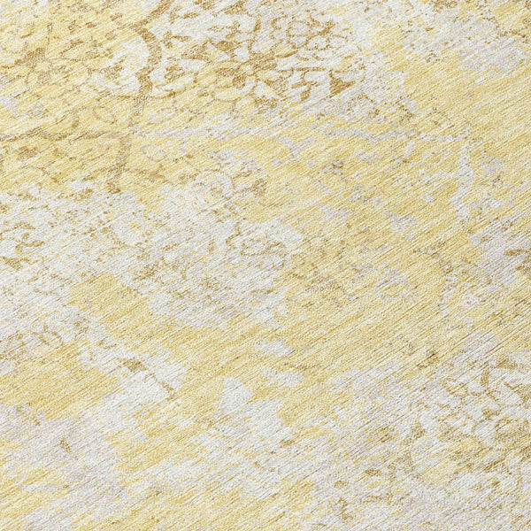 Homeroots 3' Floral Washable Area Rug In Artichoke & Fern Green - Perfect For Indoor & Outdoor Spaces! 8' Round Polyester 586158