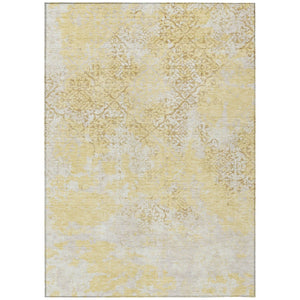 HomeRoots 5' Gold Floral Area Rug - Washable, Durable Design for Indoor & Outdoor Spaces, Perfect for High Traffic 8' X 10' 586159