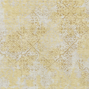 Homeroots 3' Floral Washable Area Rug In Artichoke & Fern Green - Perfect For Indoor & Outdoor Spaces! 8' X 10' Polyester 586159