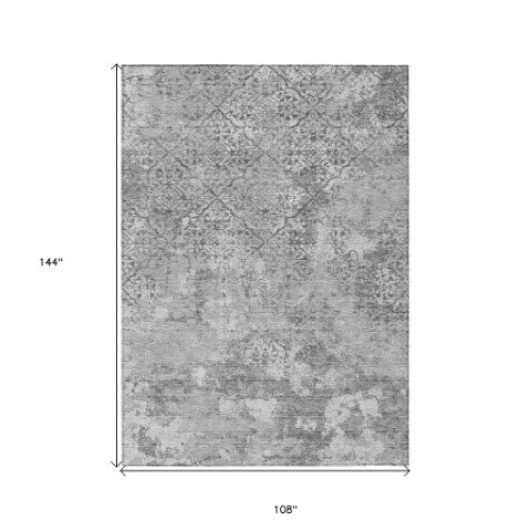 Homeroots 3' Floral Washable Area Rug In Artichoke & Fern Green - Perfect For Indoor & Outdoor Spaces! 9' X 12' Polyester 586166