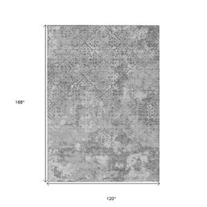 Homeroots 3' Floral Washable Area Rug In Artichoke & Fern Green - Perfect For Indoor & Outdoor Spaces! 10' X 14' Polyester 586167