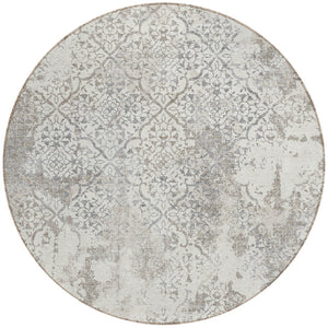 Homeroots 3' Floral Washable Area Rug In Artichoke & Fern Green - Perfect For Indoor & Outdoor Spaces! 8' Round Polyester 586170
