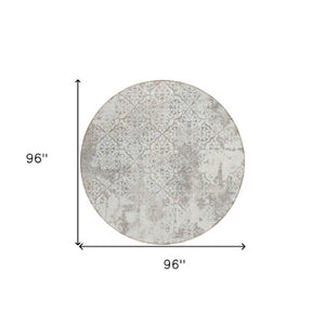 Homeroots 3' Floral Washable Area Rug In Artichoke & Fern Green - Perfect For Indoor & Outdoor Spaces! 8' Round Polyester 586170